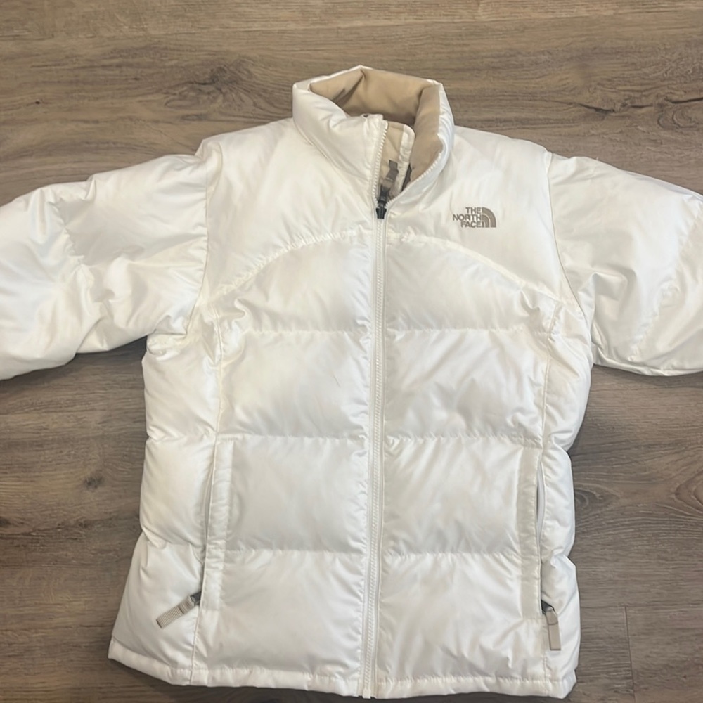 The north face white puffer jacket